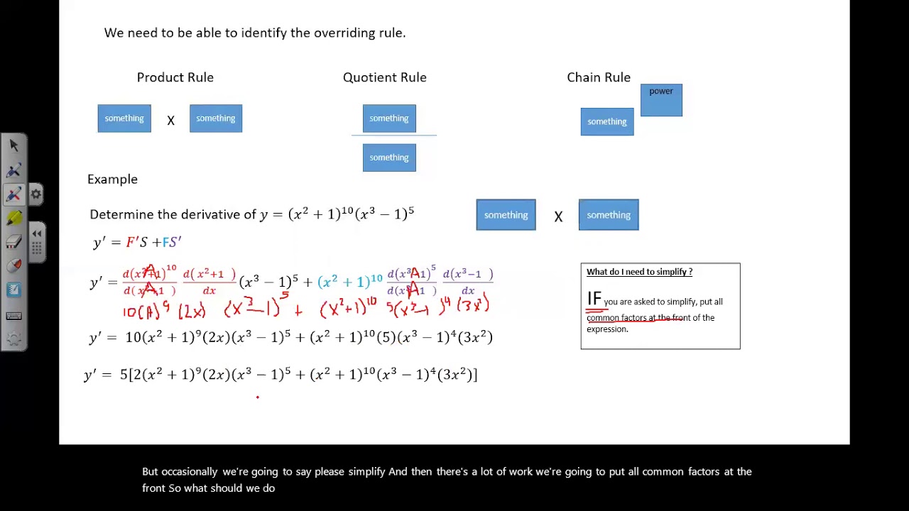 Combining derivative rules