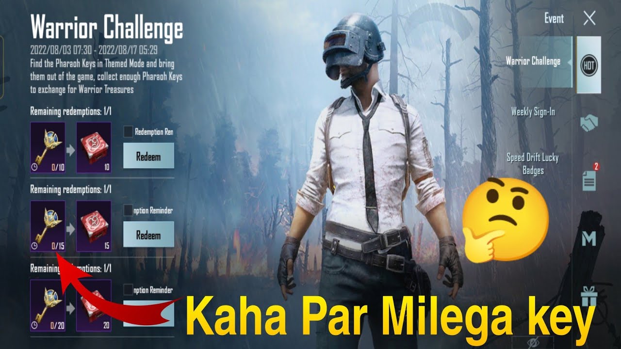 Bgmi New Event Warrior Challenge  || Bgmi New Event || How to Get Pharaoh's Create Key in Bgmi
