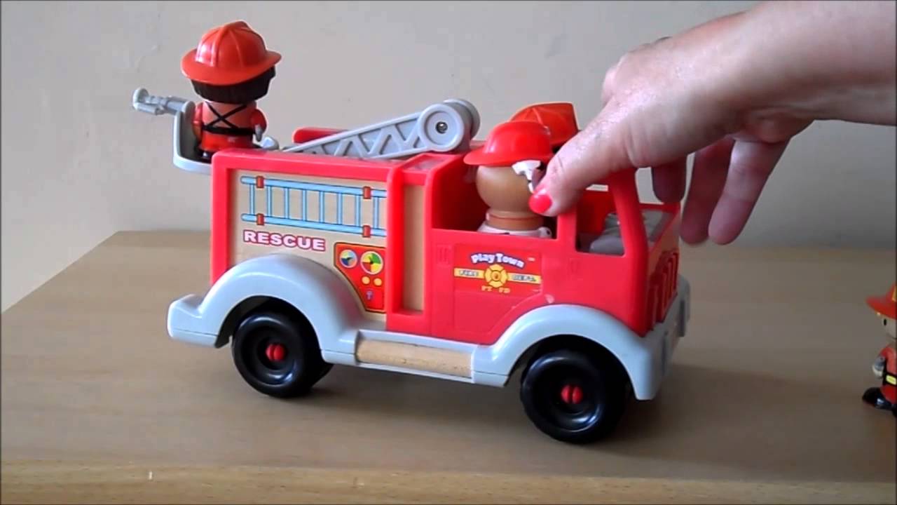 Fire Engine Truck Kindergarten Toy With Firefighters in Action