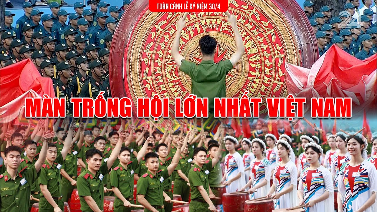 Màn trống hội lớn nhất Việt Nam trong Lễ Kỷ niệm 50 năm thống nhất đất nước | VTV24