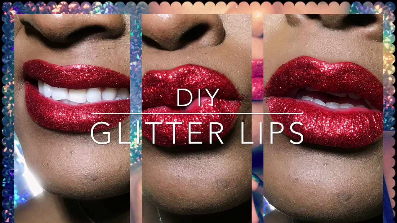 DIY - Red Glitter Lips  Tutorial ( Mac & NYX)