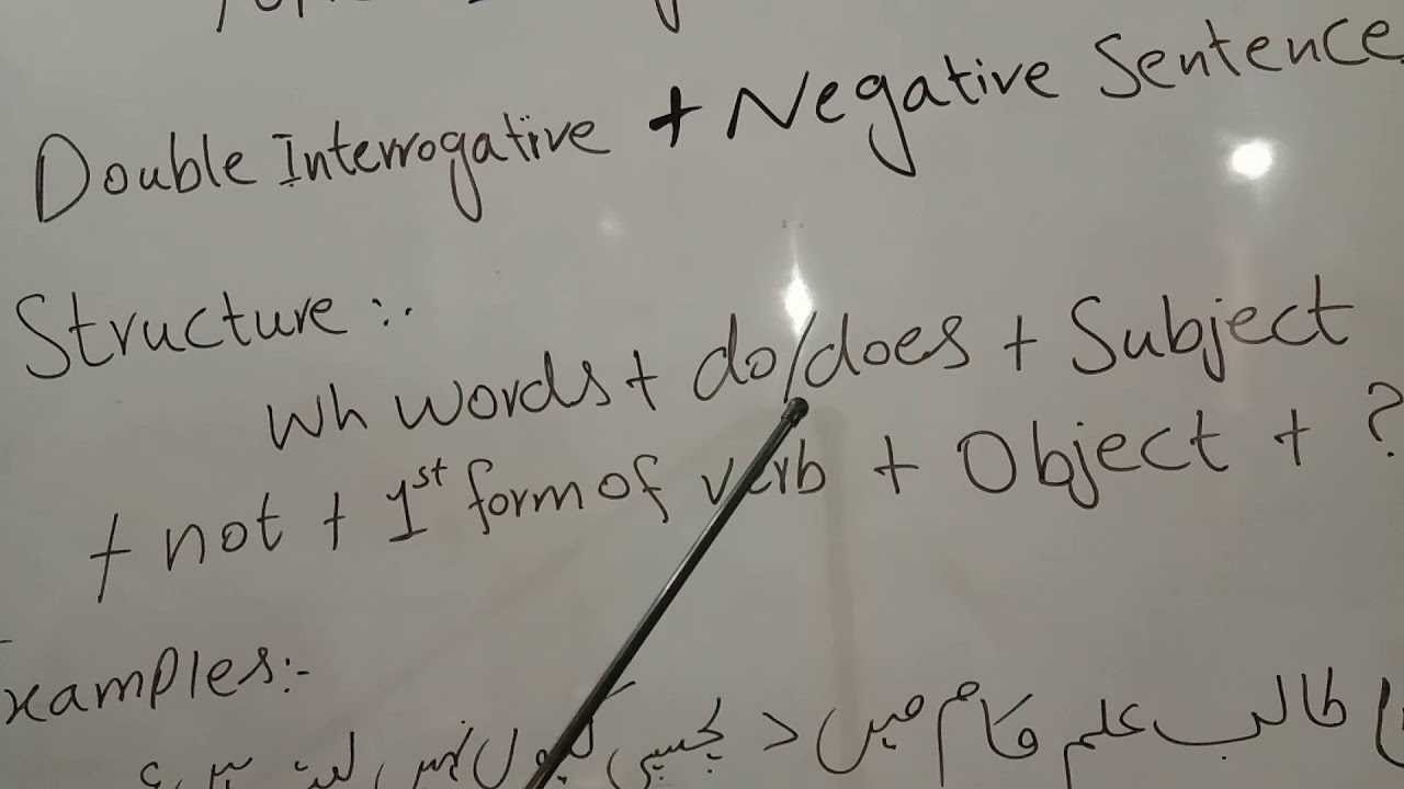 double interrogative +negative sentences of present indefinite tense grade 5th to 9th Lec 5th