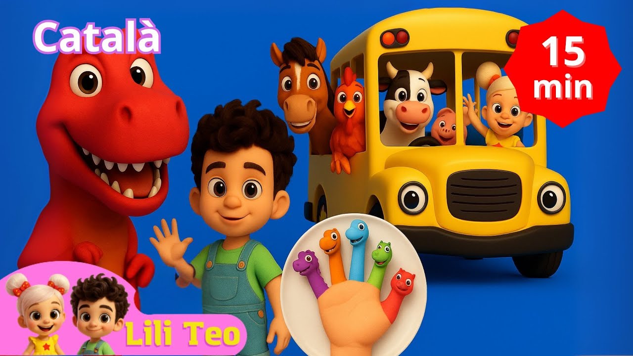 Les Rodes de l’Autobús + Dinosaur Family Finger 🦖 | 15 Minuts de Cançons Infantils | Lili i Teo
