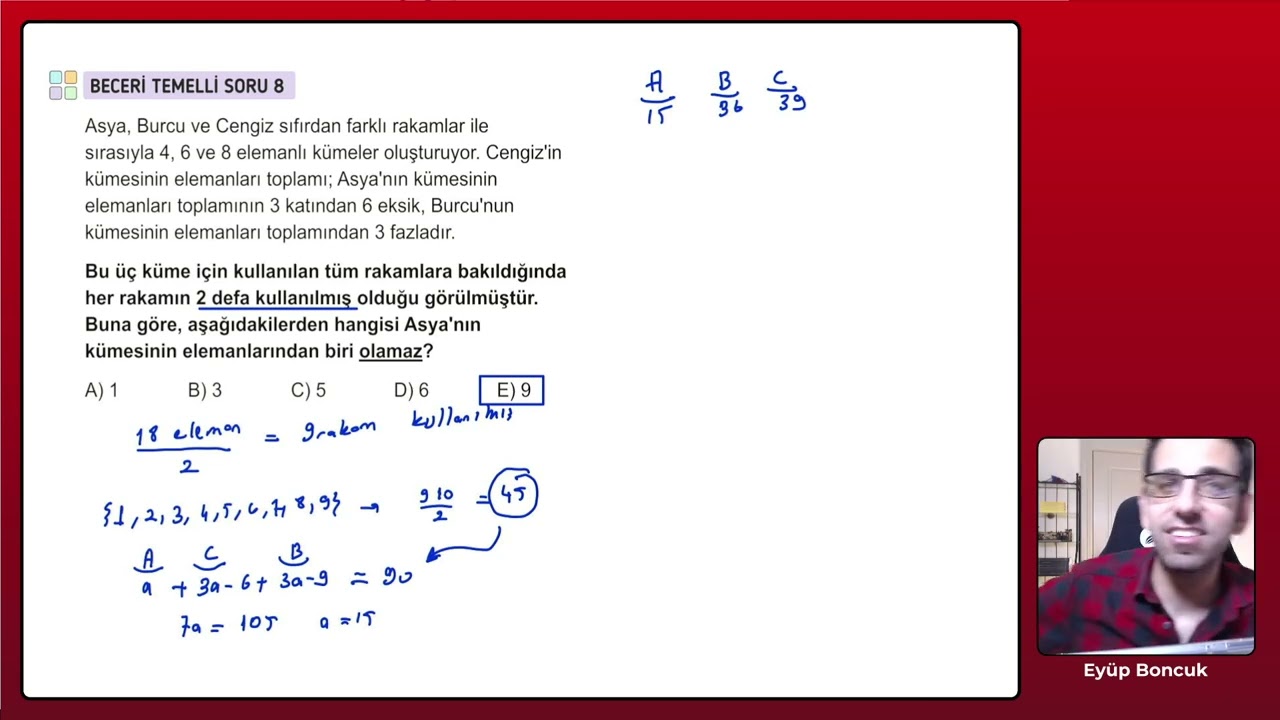 19 5 sayı problemleri beceri temelli sorular