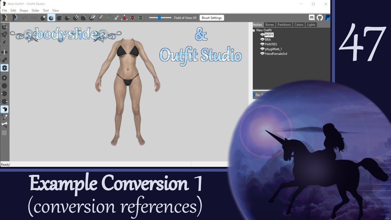 Outfit Studio 47: Example Conversion 1 (Conversion References, e.g. UNP to CBBE)