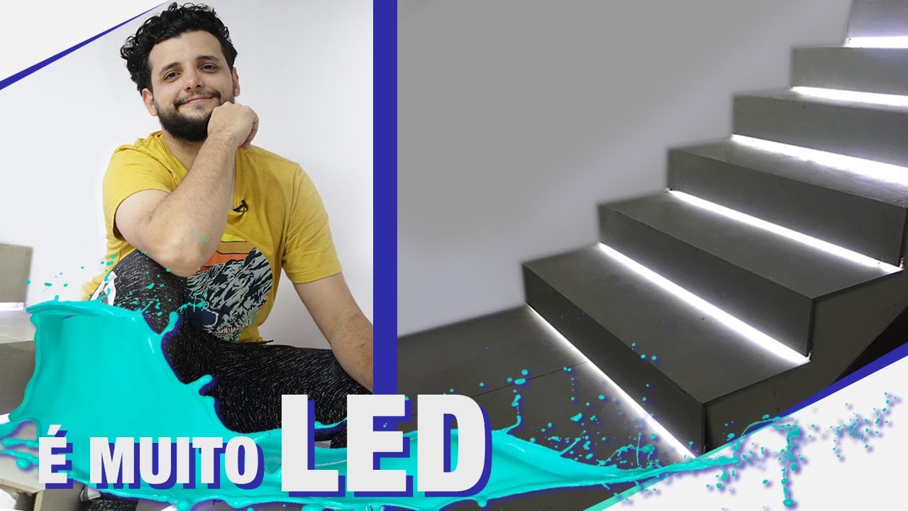 INSTALANDO O LED NA ESCADA MAIS ILUMINADA DO MUNDO - DIY PARTE 2 - TEMP03EP74