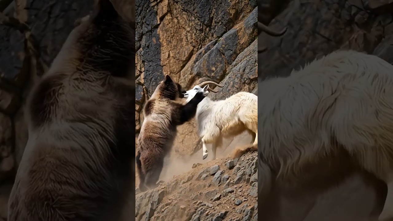 Can the Mountain Goat Survive This Bear Attack? 🏔️💥