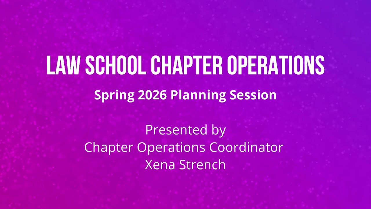 Spring 2026 Phi Alpha Delta Law School Chapter Operations Virtual Planning Session