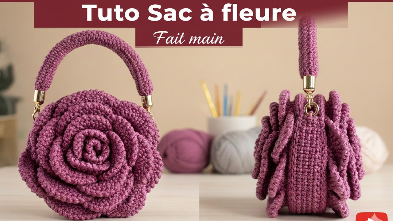 Tuto sac à fleur au crochet 🌸 | Sac fait main original et facile pour les débutants