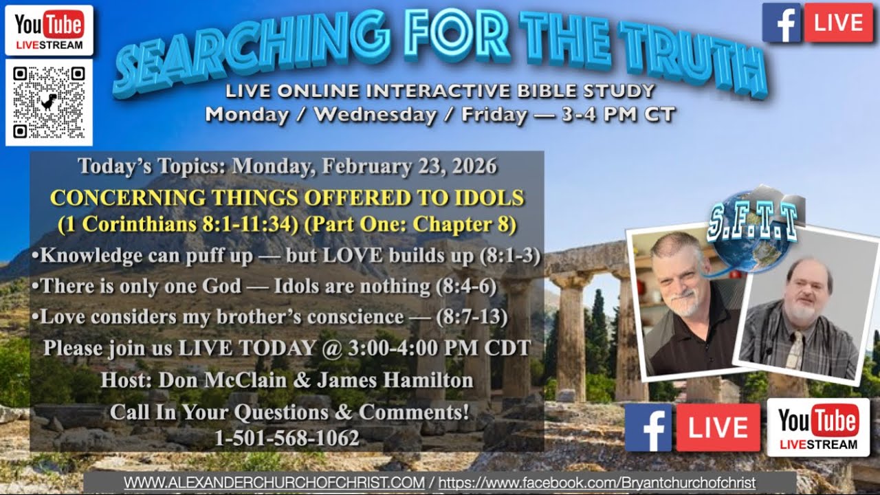 CONCERNING THINGS OFFERED TO IDOLS (1 Corinthians 8:1-11:34) (Part One: Chapter 8)