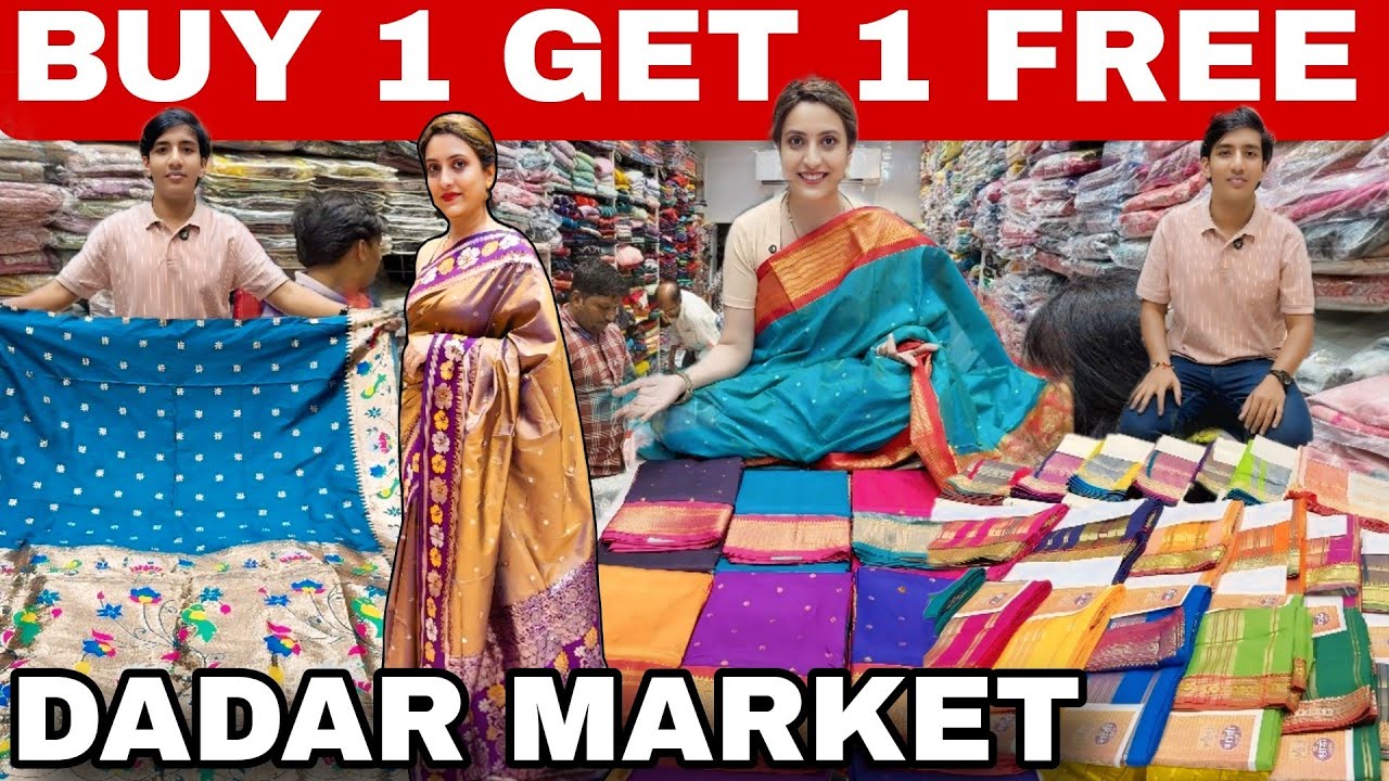 दादर Buy 1 Get 1 FREE Saree Offer 😍Wedding & Haldi Sarees at Wholesale Prices! Best Market in Mumbai