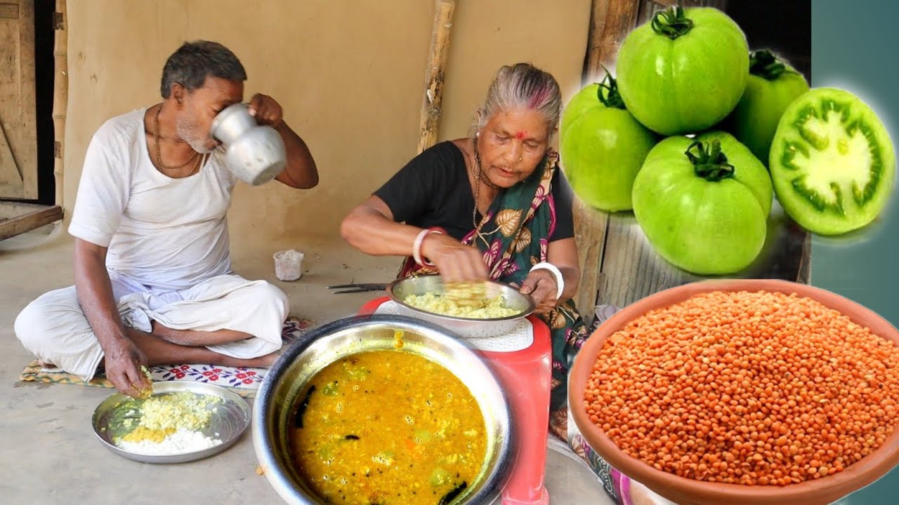 Masoor Dal Recipe/LENTILS Tomato curry very Tasty and Easy recipe Cooking By Village Grandmother