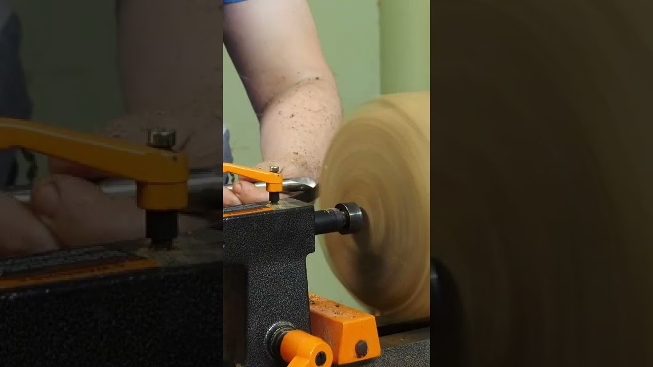 My first turned bowl on a cheap Wen lathe&hellip; kind of worked.. kind of #woodworking #shorts