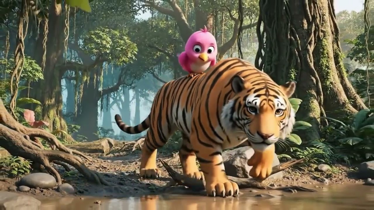 Pink Bird (🐦) and Gentle Tiger (🐯): When Friendship Began