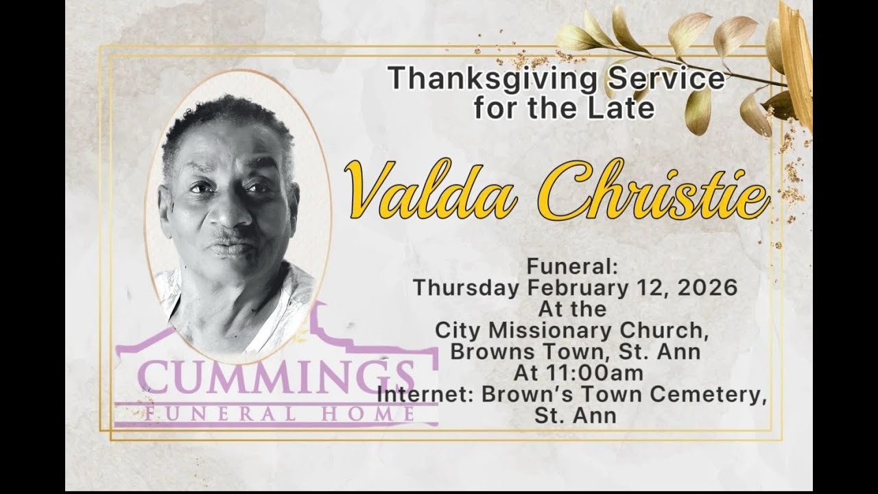 THANKSGIVING SERVICE FOR VALDA CHRISTIE