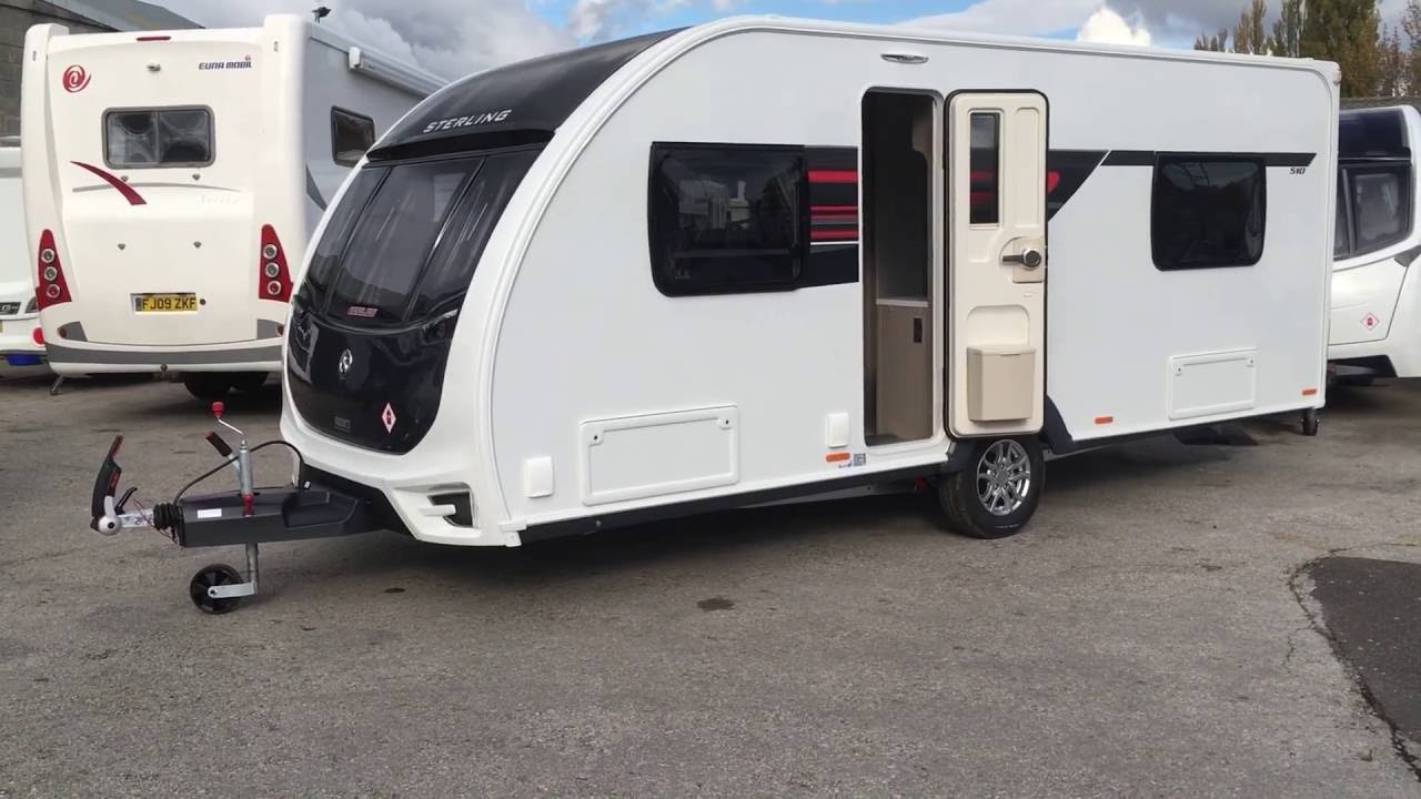 Sterling Eccles 510 2017 fixed side bed and side rear washroom. Fitted with Alde and a Lux pack .
