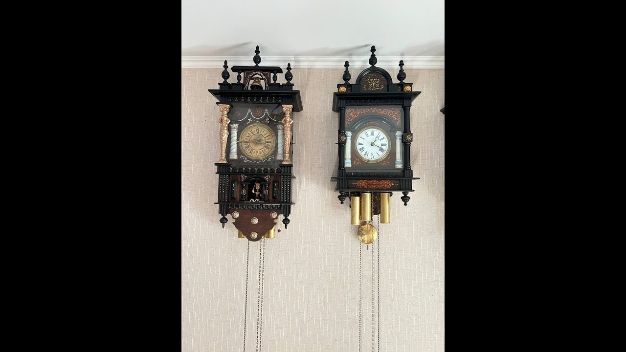 Two Rare Black Forest clock with Alarm and Music Box