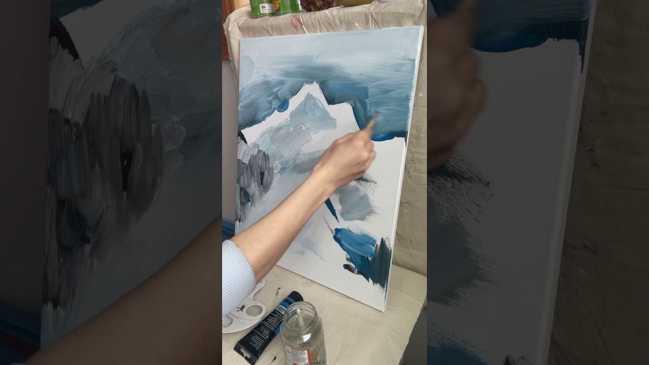 real speed. painting a mountain #art #mountains #painting