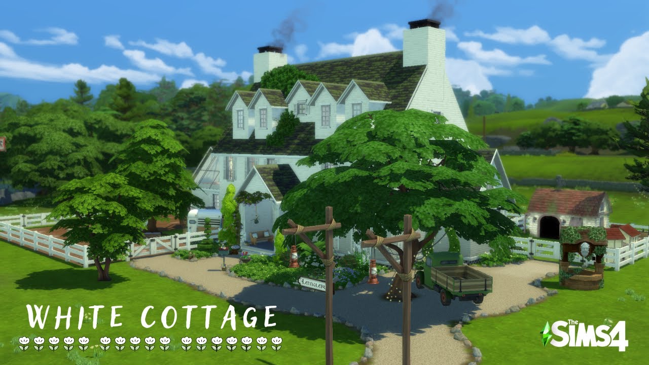 White Cottage🌼 | Speedbuild | No CC | The Sims 4
