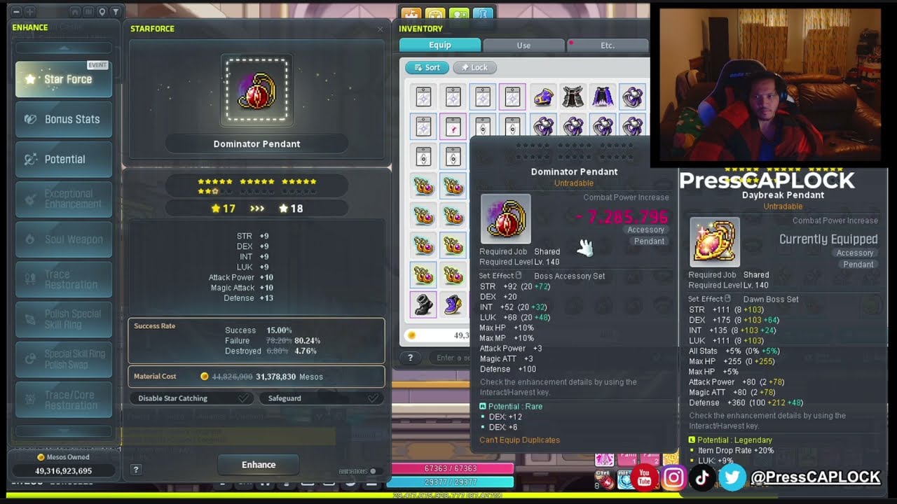 Maplestory SSF SOS Transfer Nightmare: 16 Dom Pendants BOOMED in 9 Under Minutes!
