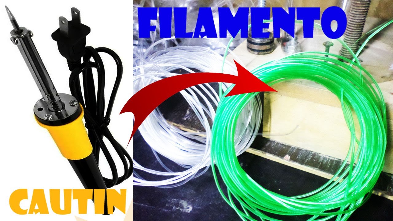 COMO HACER FILAMENTO PET DE BOTELLAS CON UN CAUTIN FILAMENTO PET SUPER FACIL