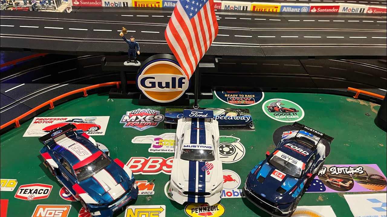 The Red white and blue Mustangs!