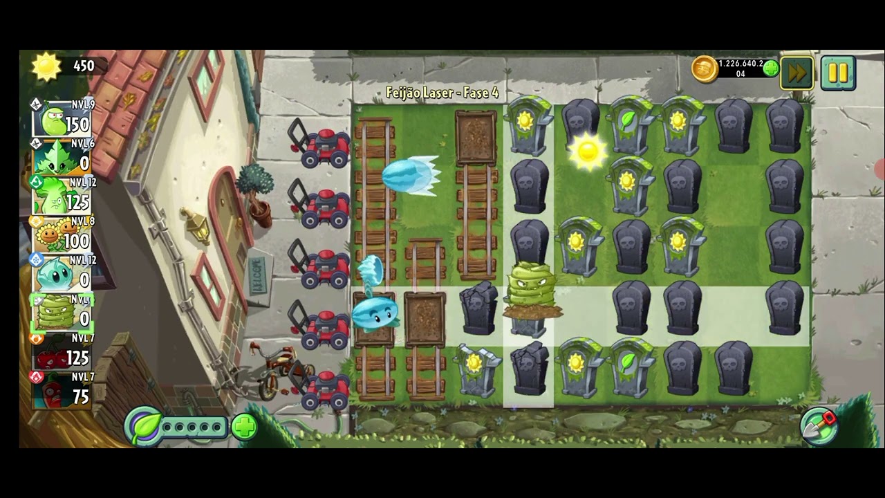 Jogando evento berçário de plantas de feijão laser pvz2 