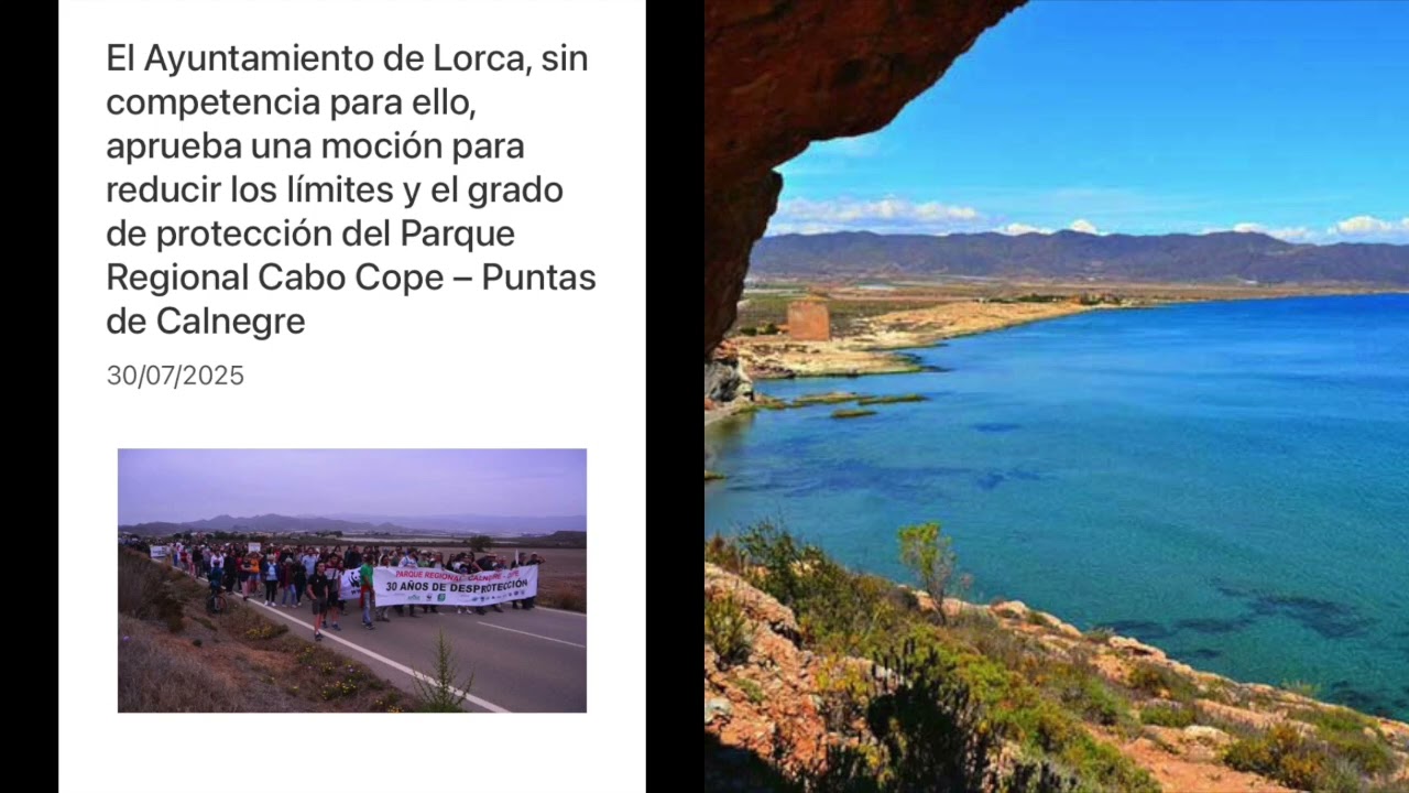 Quieren urbanizar Cabo Cope: Vox y PP atacan el parque natural con excusas falsas