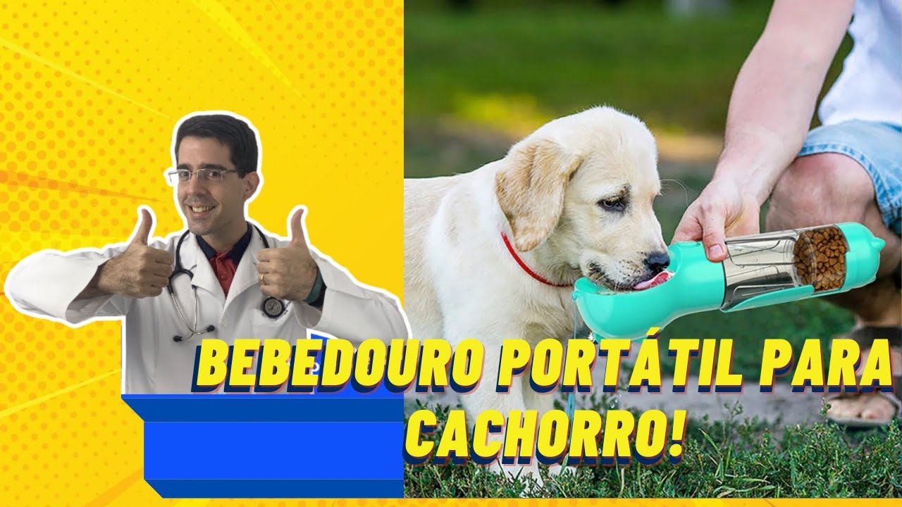 BEBEDOURO PORTÁTIL PARA CÃES: é bom? Vale a pena?  Bebedouro, comedouro e porta saquinho portátil.