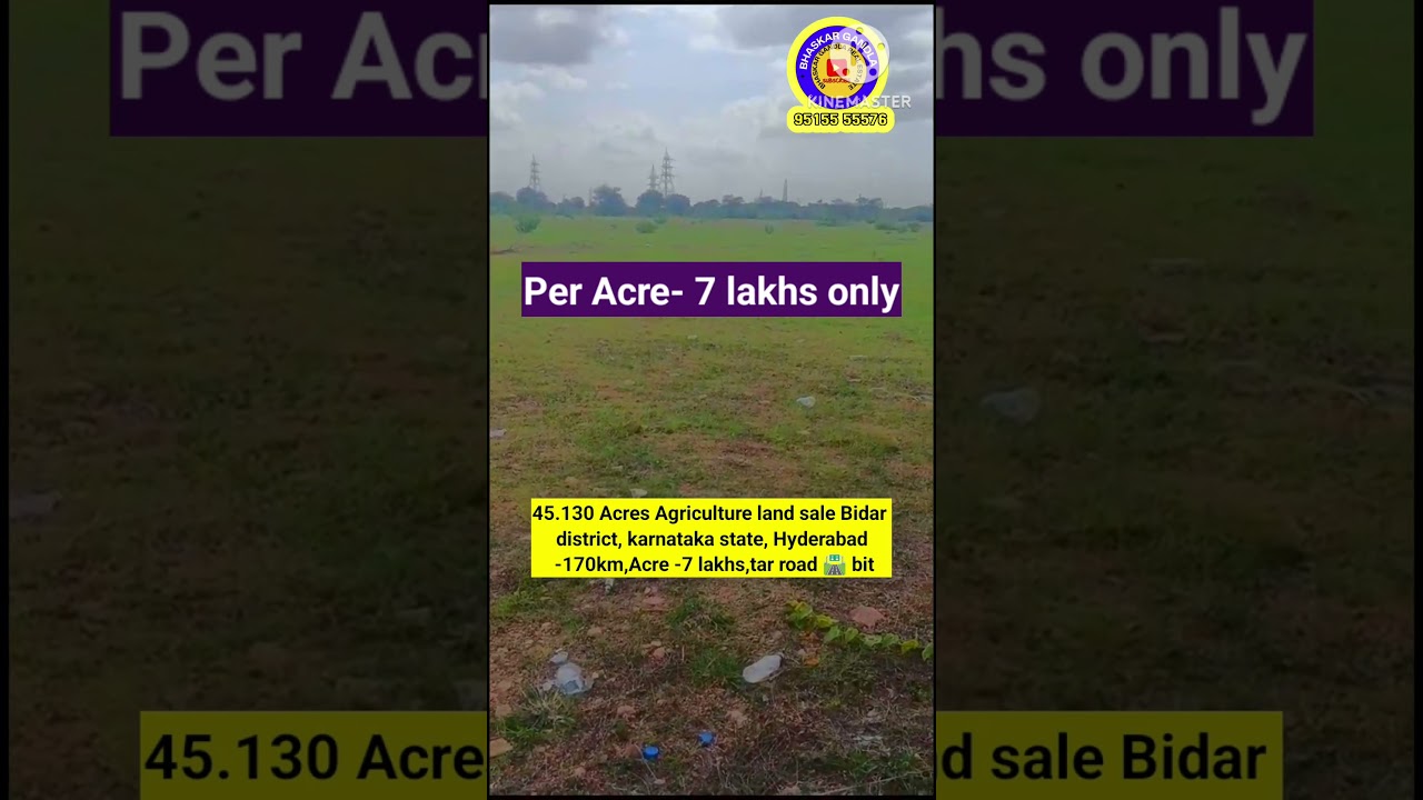 130 Acres Agriculture land sale || Bidar district, || karnataka state || Hyderabad -170km,Acre -7lks