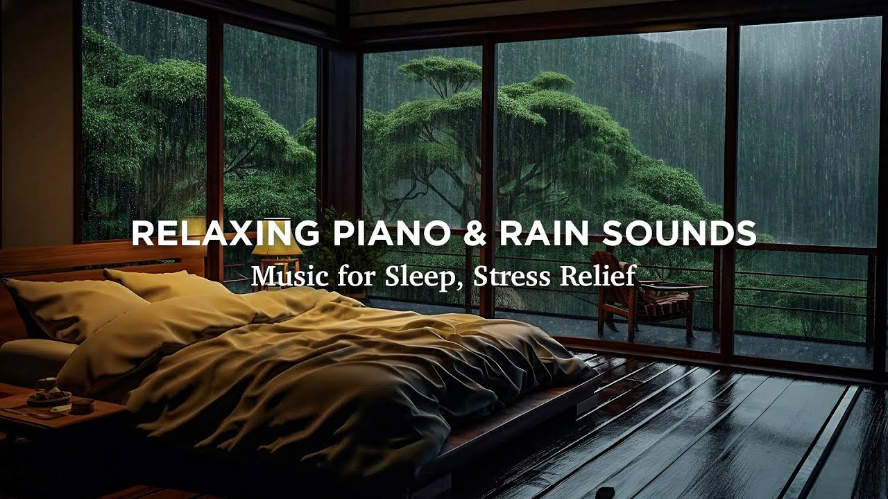 Relaxing Sleep Music + Insomnia 😴 Stress Relief, Rain Sounds in Cozy Bedroom, Deep Sleep Music