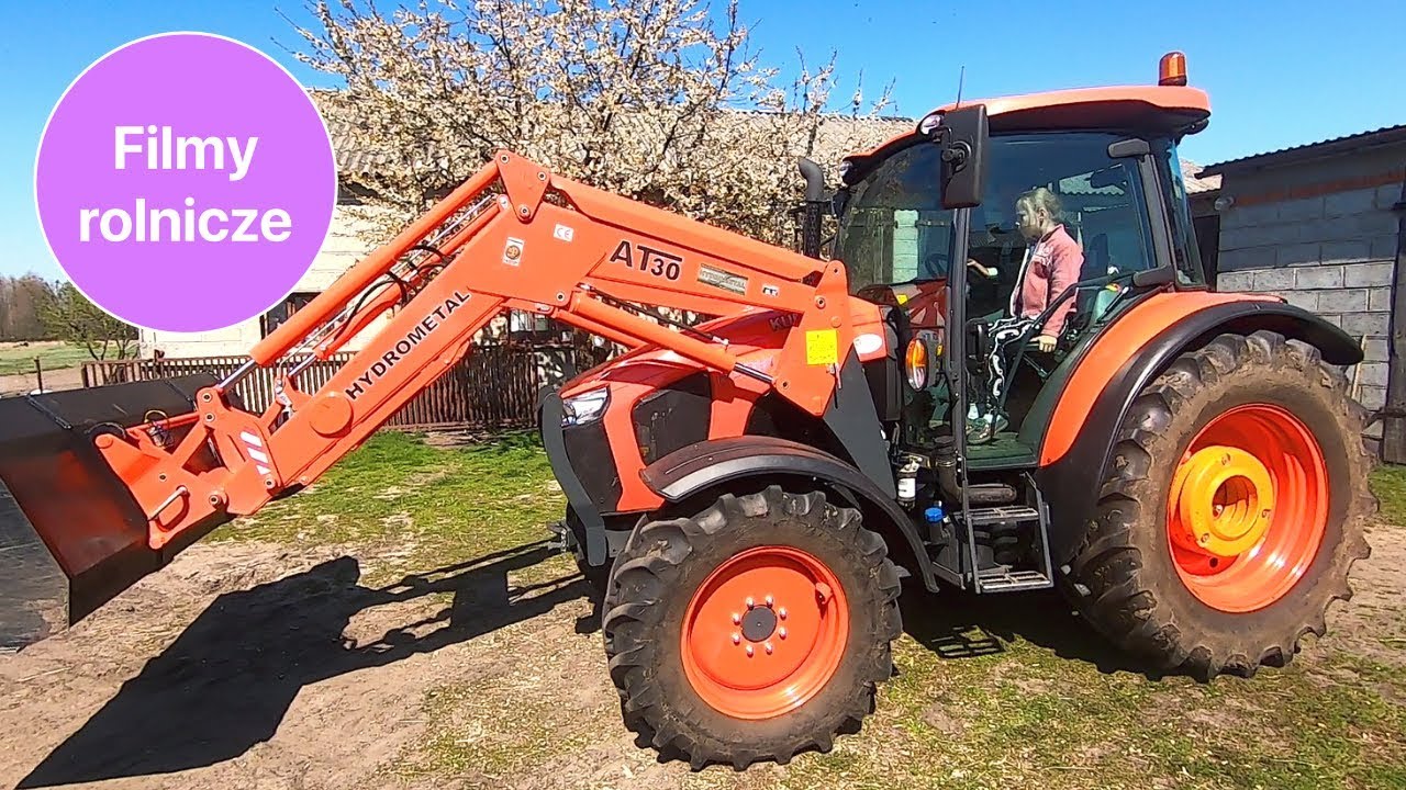 Polski ładowacz Hydrometal AT30 na ciągniku Kubota M5091