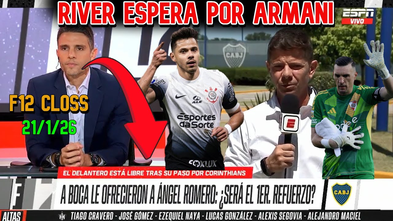 F12 Closs: Caído Hinestroza, Riquelme va por Ángel Romero. River espera por Armani.