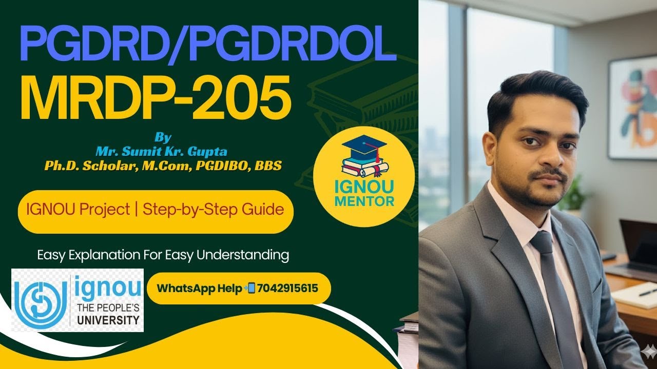 IGNOU PGDRD/PGDRDOL Project MRDP-205 | Complete Step-by-Step Guide