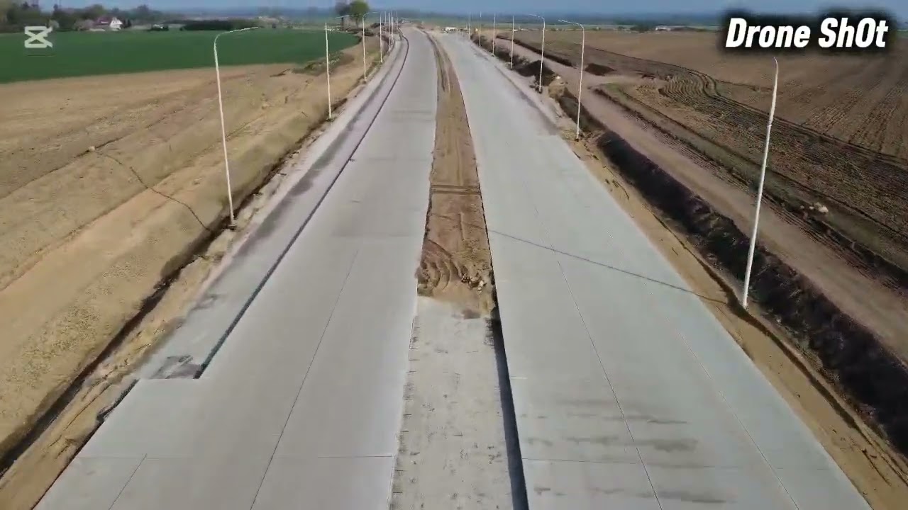 S6 stan budowy na kwiecień 2025. Trasa od Jeziorek do Darżewa