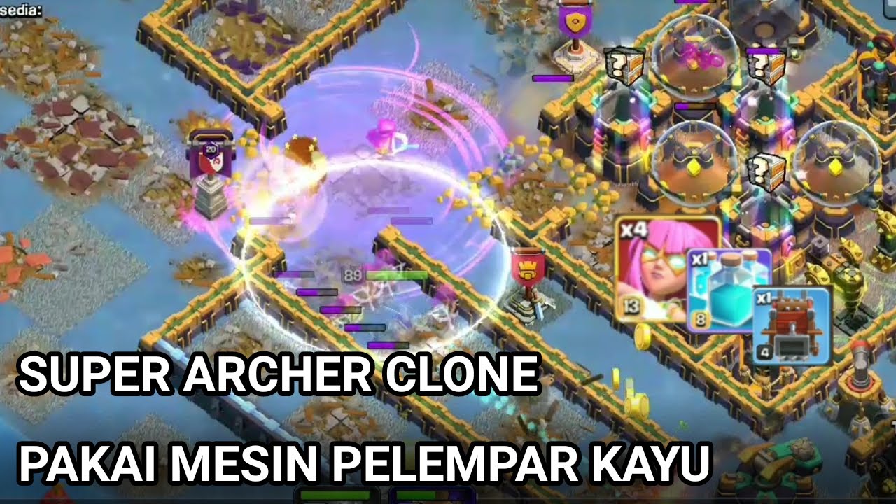 TH15 Archer Super Clone Pakai Mesin Pelempar kayu | Clash Of Clans Gameplay