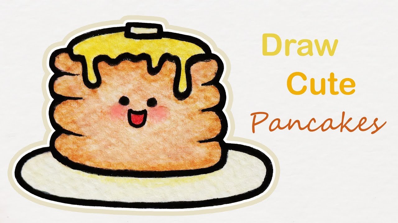 How to draw cute Pancakes 🥞 | Step by step art for kids