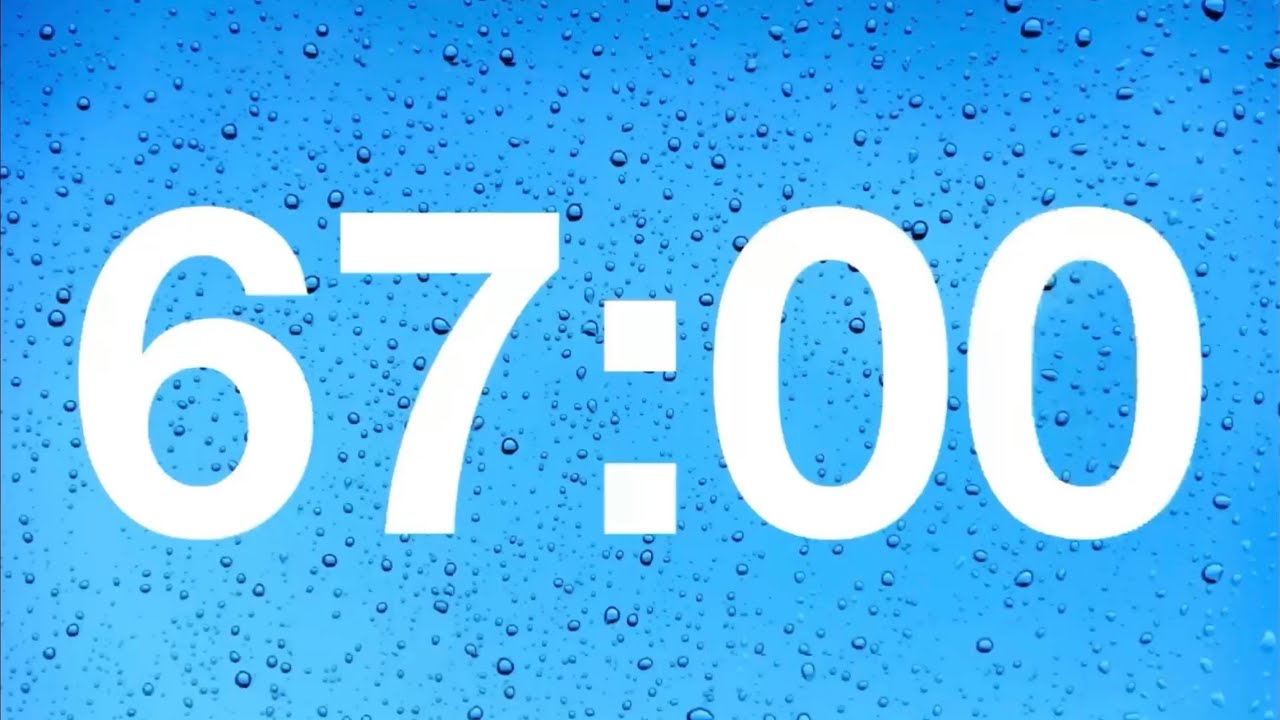 timer -67 minute countdown with rain sound
