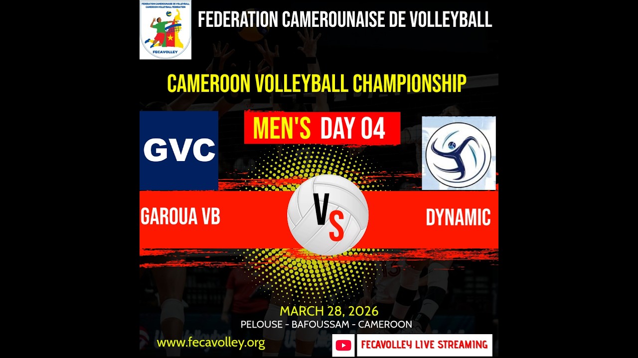 GAROUA VB vs DYNAMIC DOUALA | Match 36 | Day 4 | Men's | Cameroon Volleyball Championship 2026