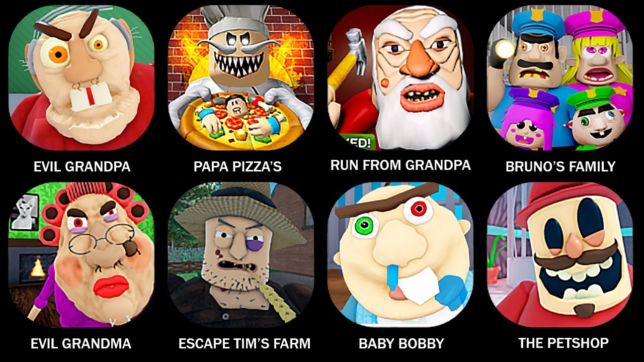 ROBLOX:ESCAPE EVIL GRANDPA! (OBBY),ESCAPE PAPA PIZZA'S PIZZERIA! (OBBY),RUN FROM GRANDPA! #roblox