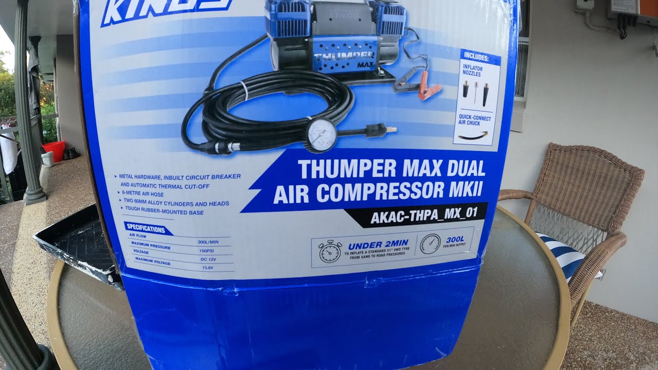 Kings Thumper 2 air compressor with Multi tyre deflator inflator #freecamping #kings #adventurekings