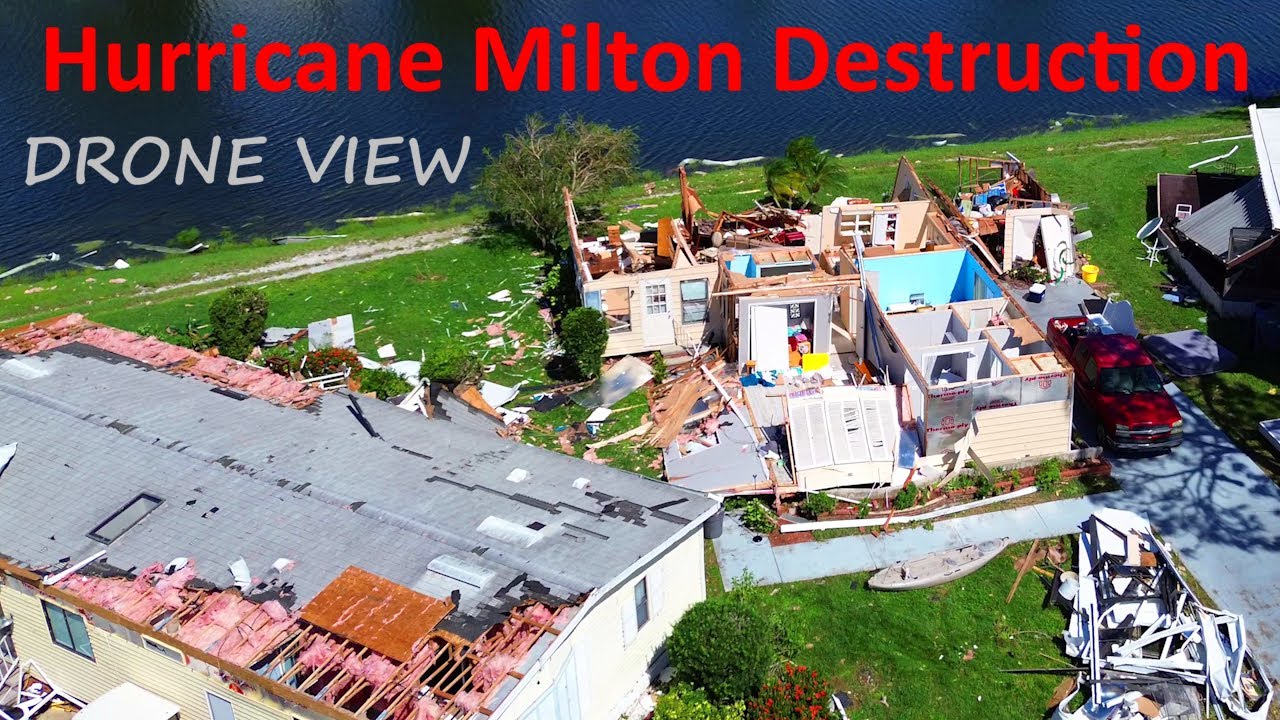 Аэровидео домов, разрушенных торнадо в Форт-Майерсе, Флорида