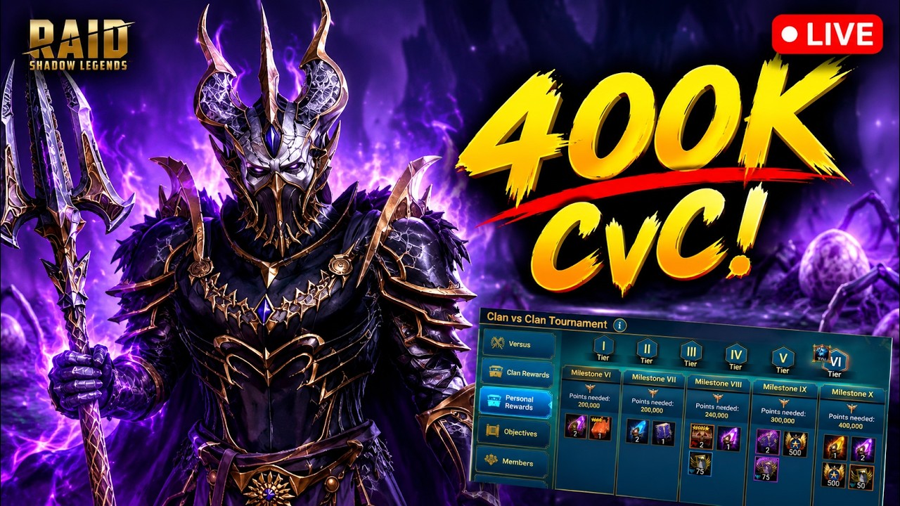 400K CvC Points or Bust! 💀 | Endgame F2P | Raid: Shadow Legends LIVE