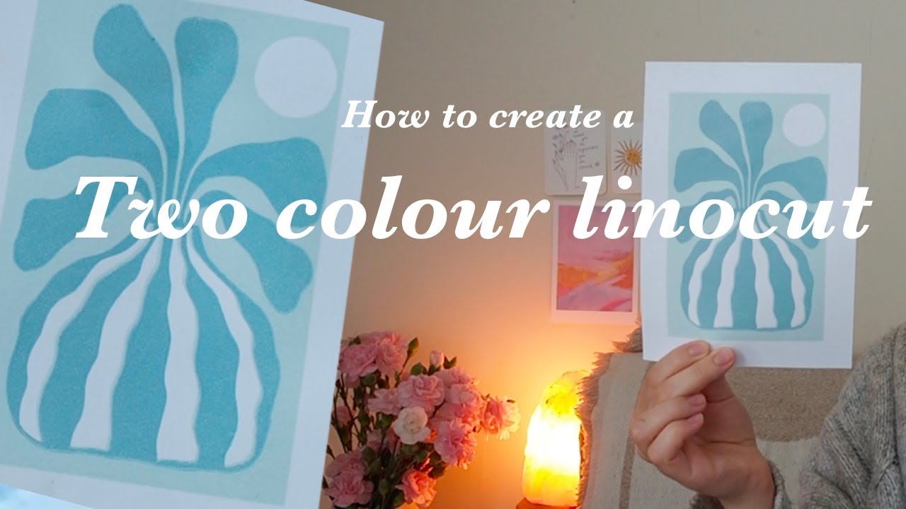 how To Make A Two Colour Lino Print| Reduction Lino Printing