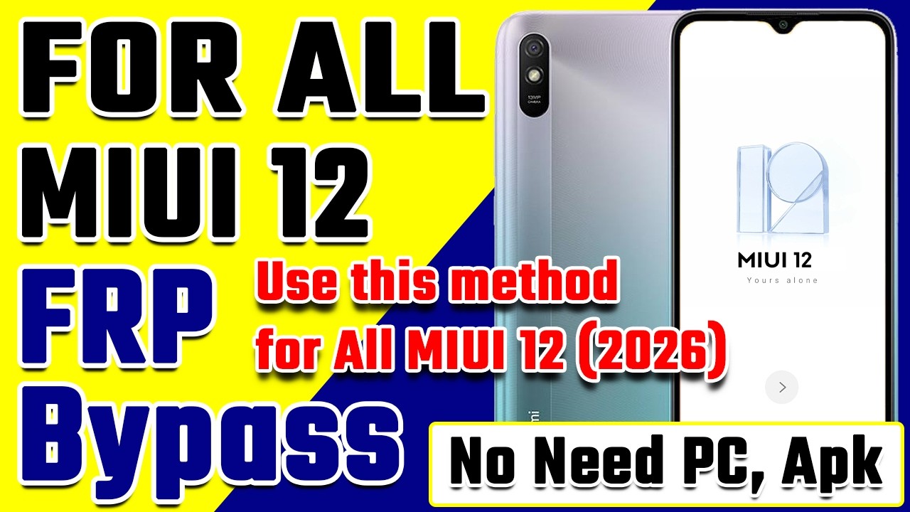 For All Redmi MIUI 12 FRP Bypass | 2026 New Method without PC | 100% Working Method #frp #miui12
