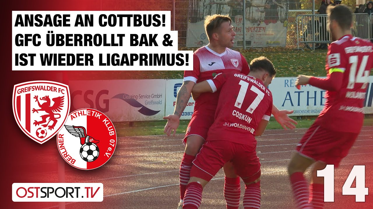 Kampfansage an Cottbus! Greifswald wieder Tabellenführer: Greifsdwald - BAK | Regionalliga Nordost