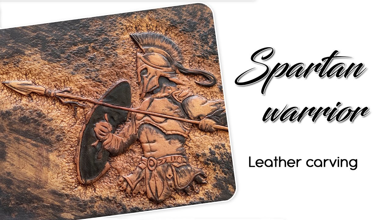 Spartan warrior   leather carving