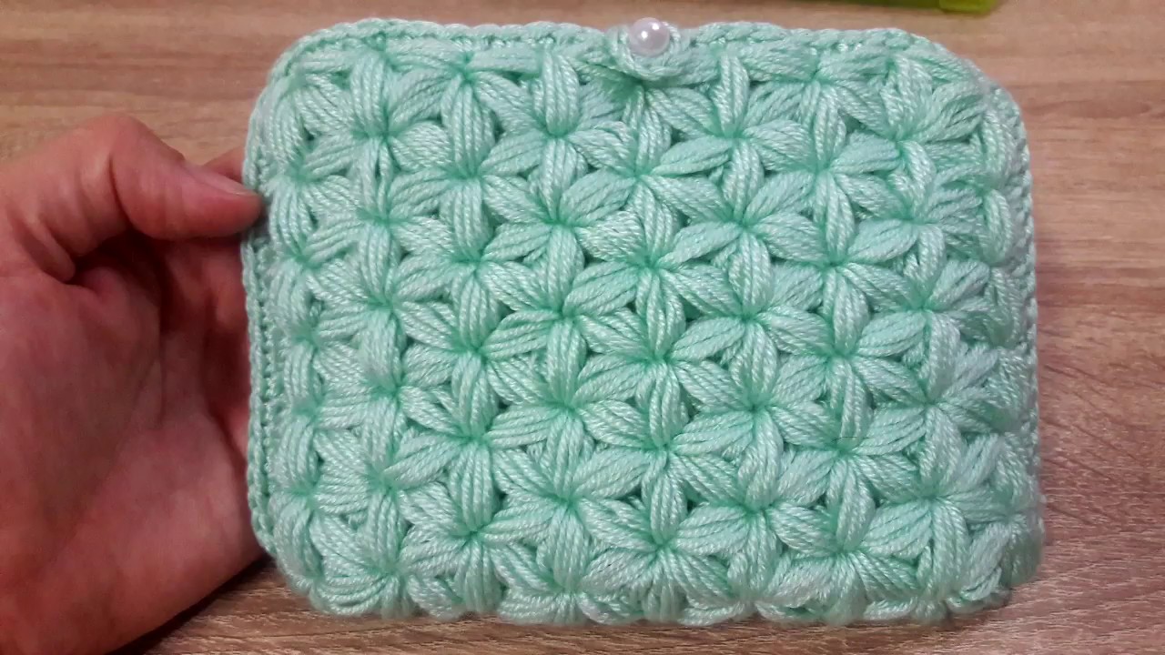 ถักกระเป๋าแบบง่ายๆ ลายดอกมะลิ | How to crochet Jasmine mini bag
