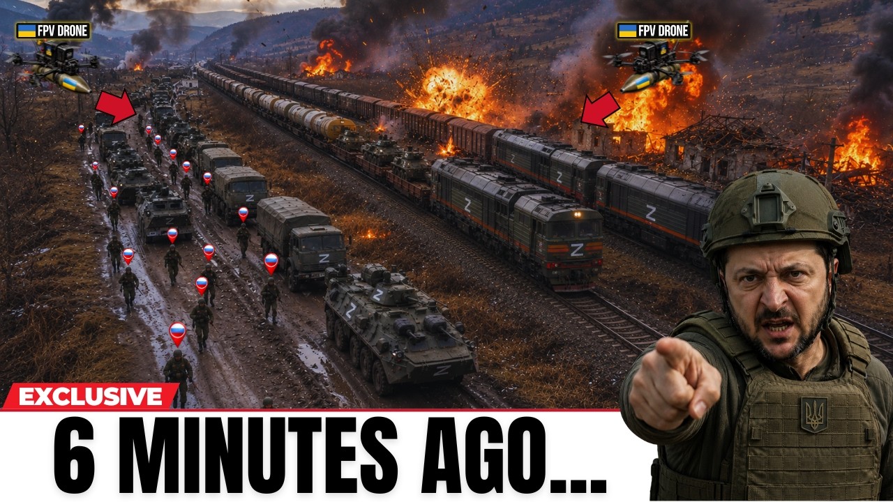 Russian Fuel Convoy Heads to Secret Rail Hub - 5 Minutes Later, Everything Burns!