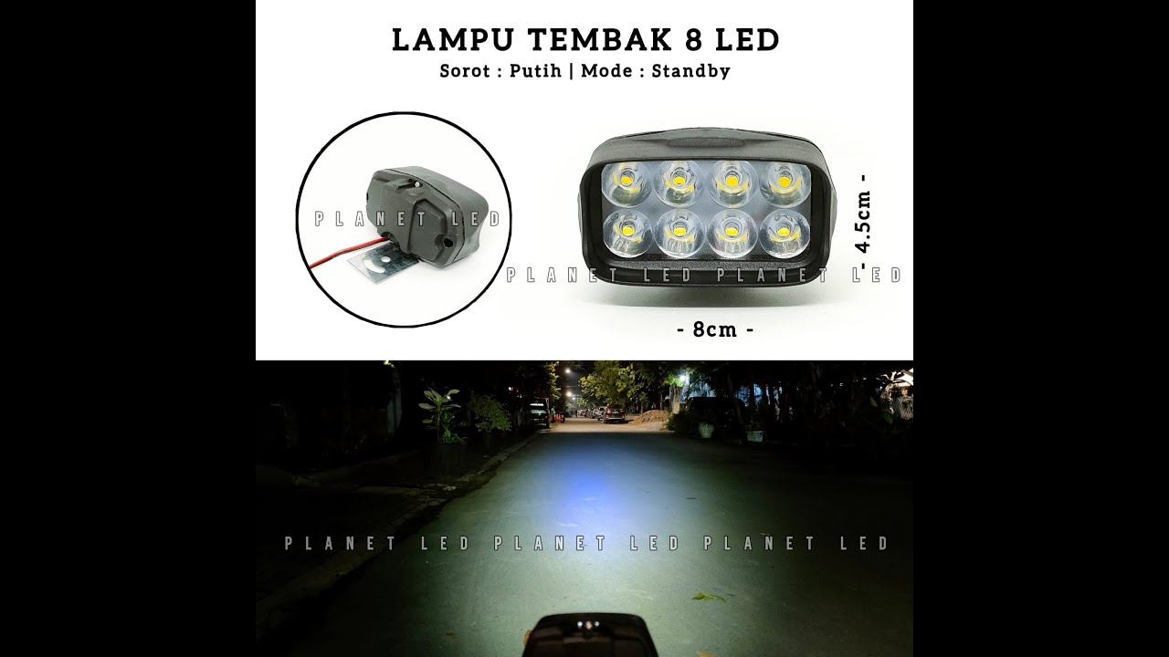 Lampu Tembak Sorot Cree 8 Mata LED Sorot Putih Standby - PlanetLED